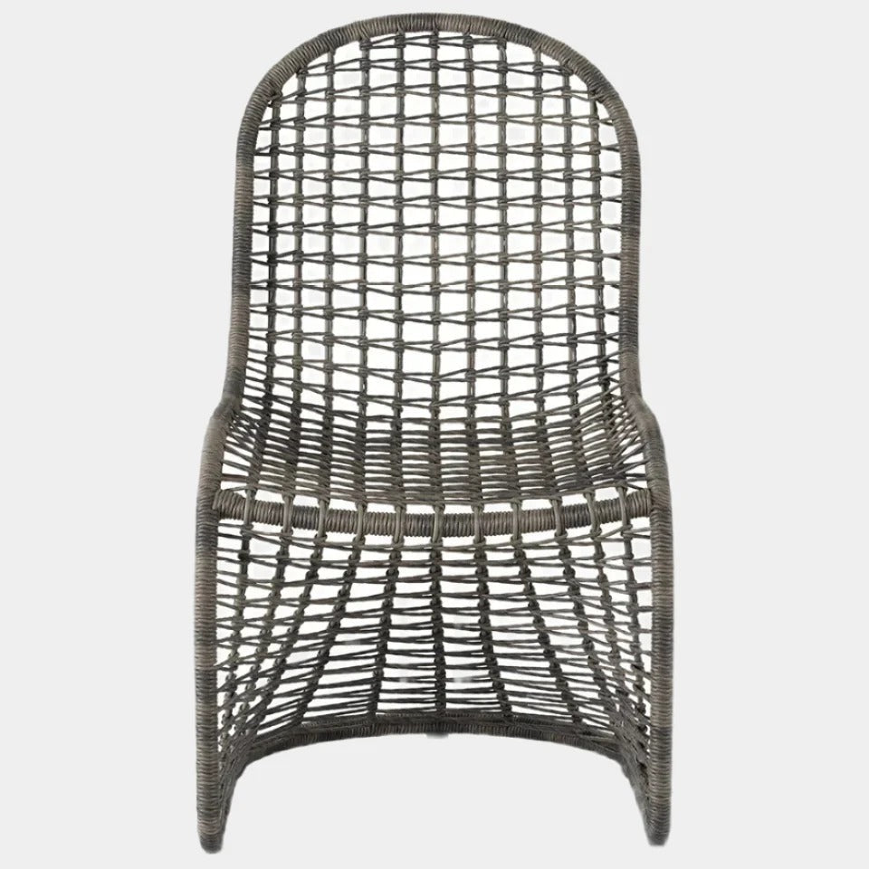 Curved High Back Natural Rattan Chair