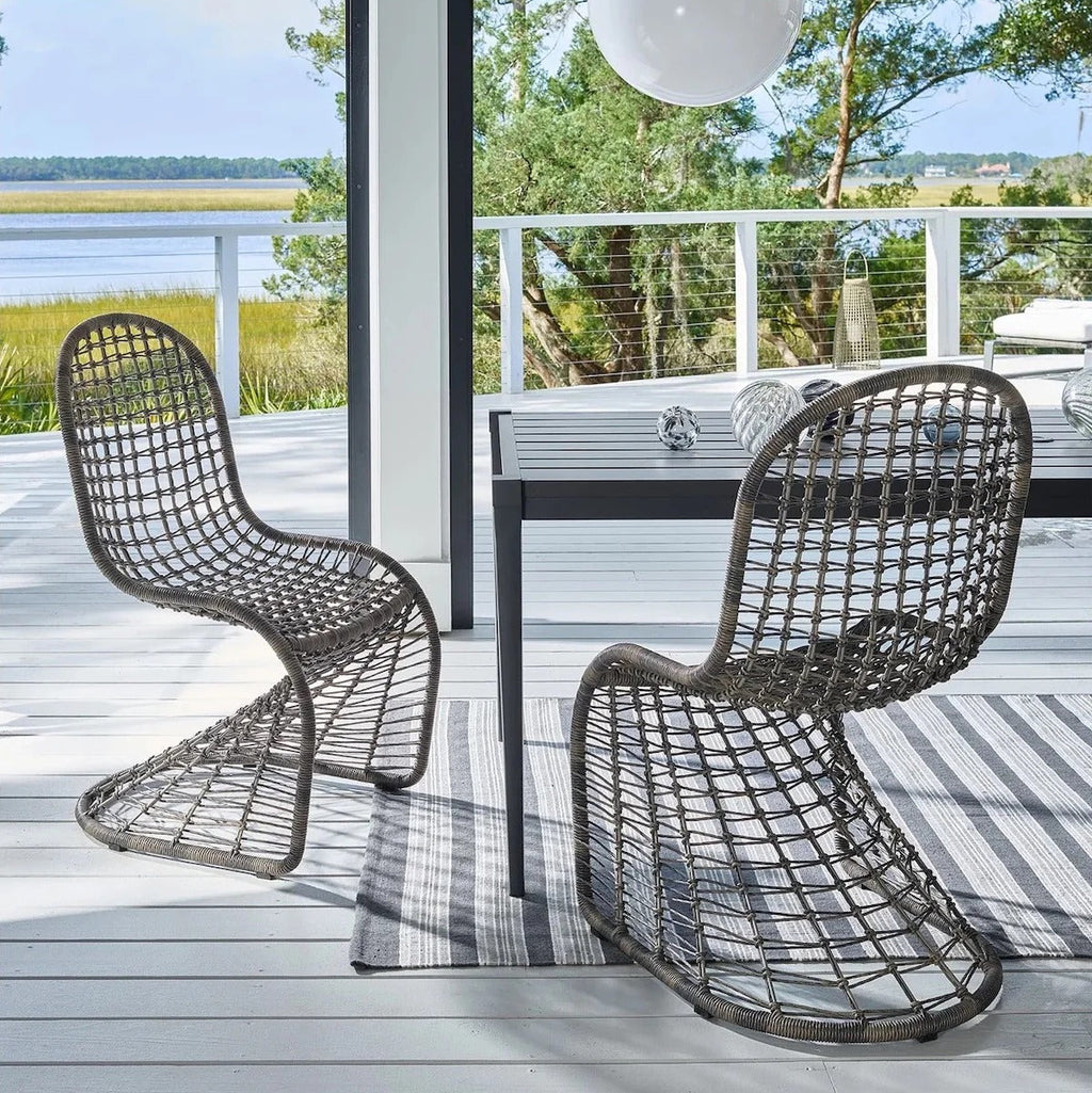 Curved High Back Natural Rattan Chair