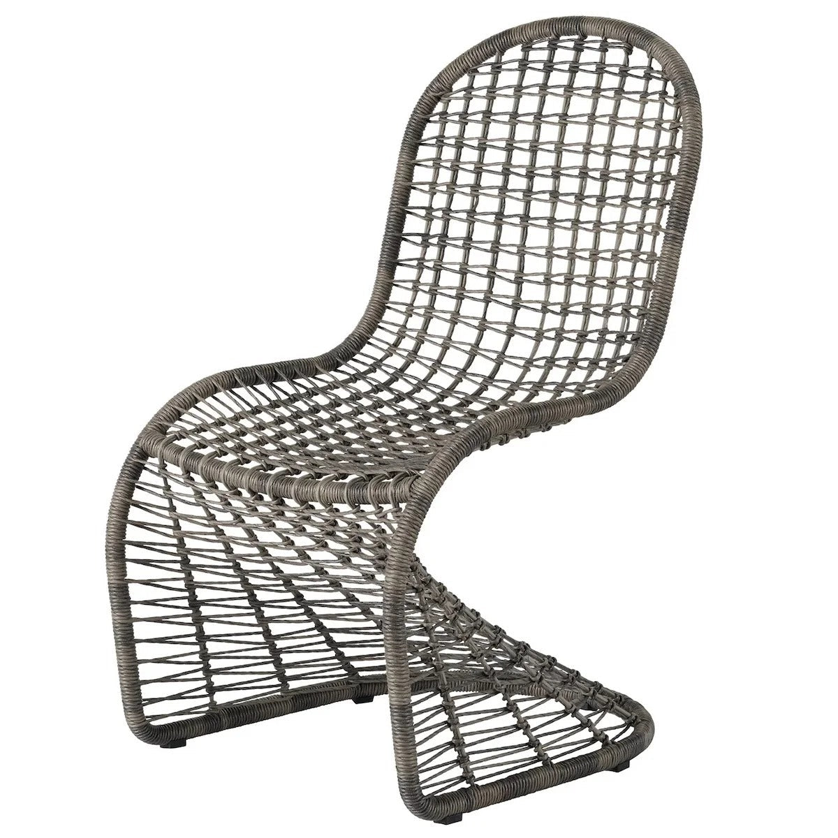 Curved High Back Natural Rattan Chair