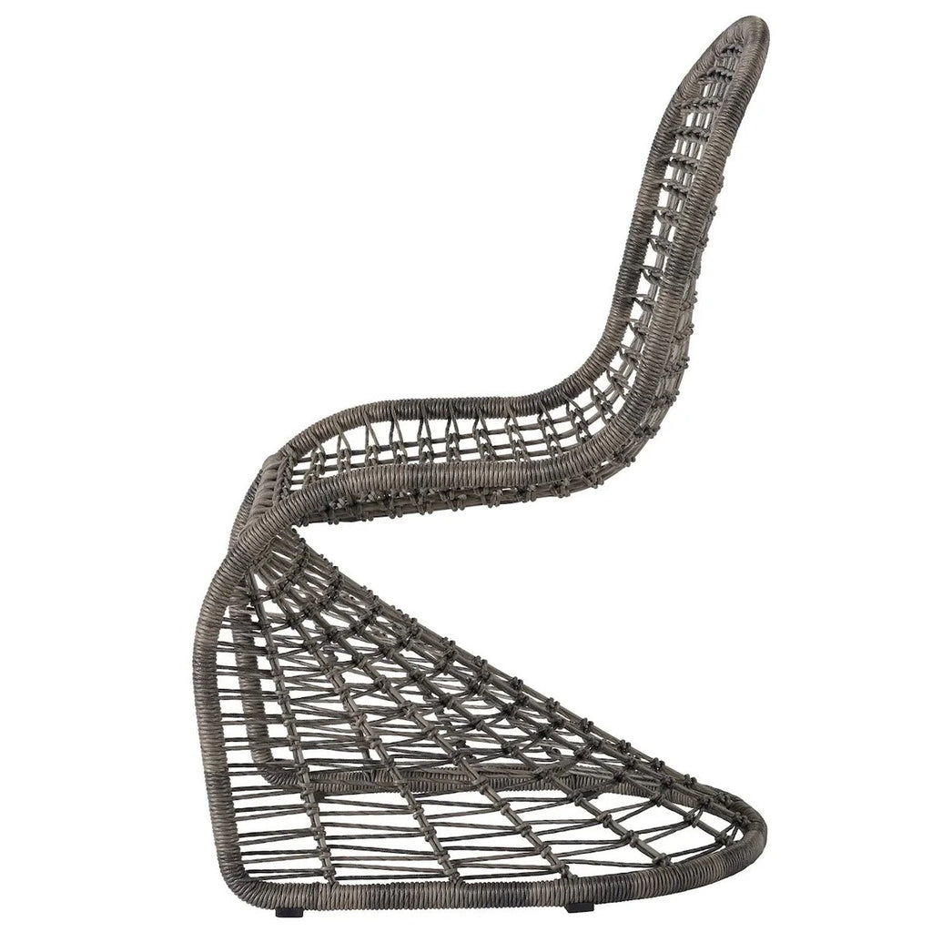 Curved High Back Natural Rattan Chair