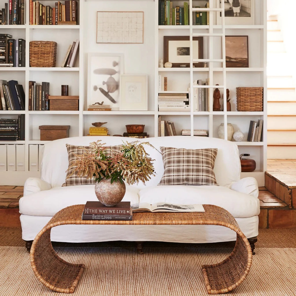 Curved One Piece Rattan Coffee Table