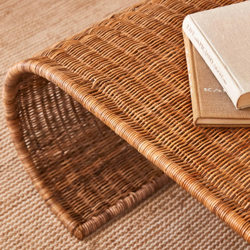 Curved One Piece Rattan Coffee Table