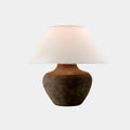 Distressed Finish Ceramic Pot Table Lamp