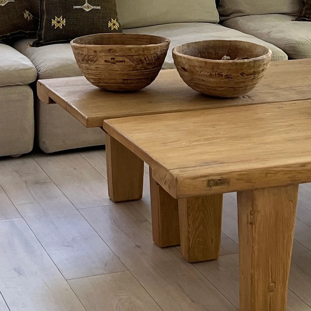 Natural Finish Weathered Solid Wood Long Table