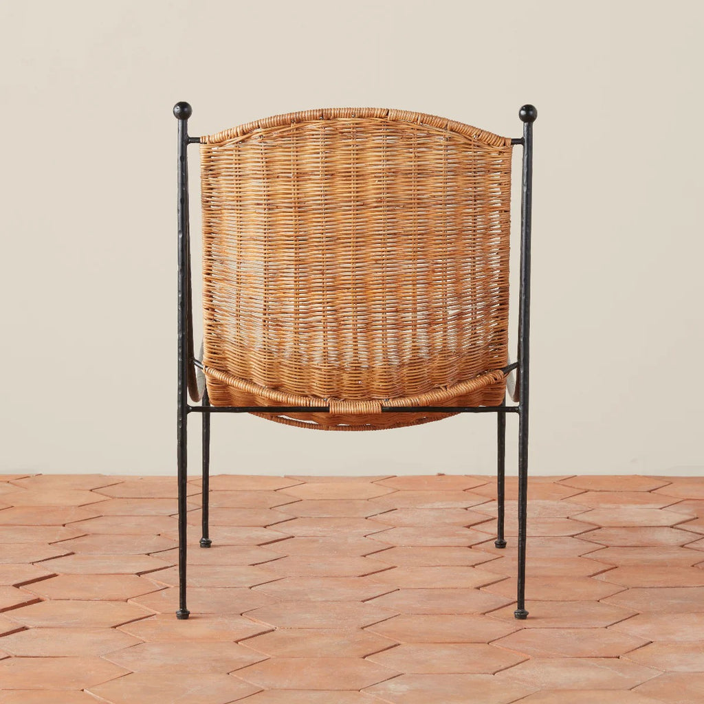 Natural Rattan and Wrought Iron Leisure Chair