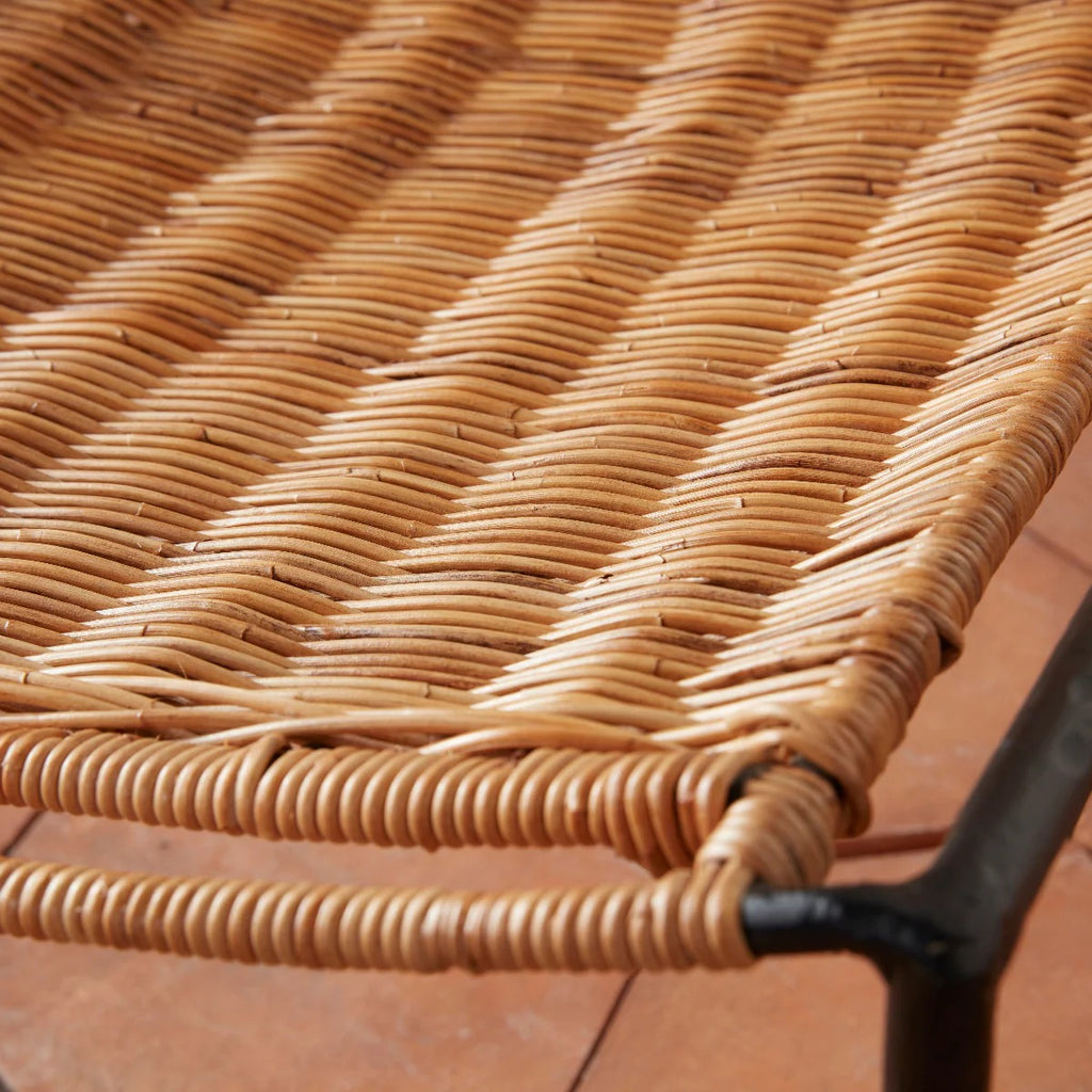 Natural Rattan and Wrought Iron Leisure Chair