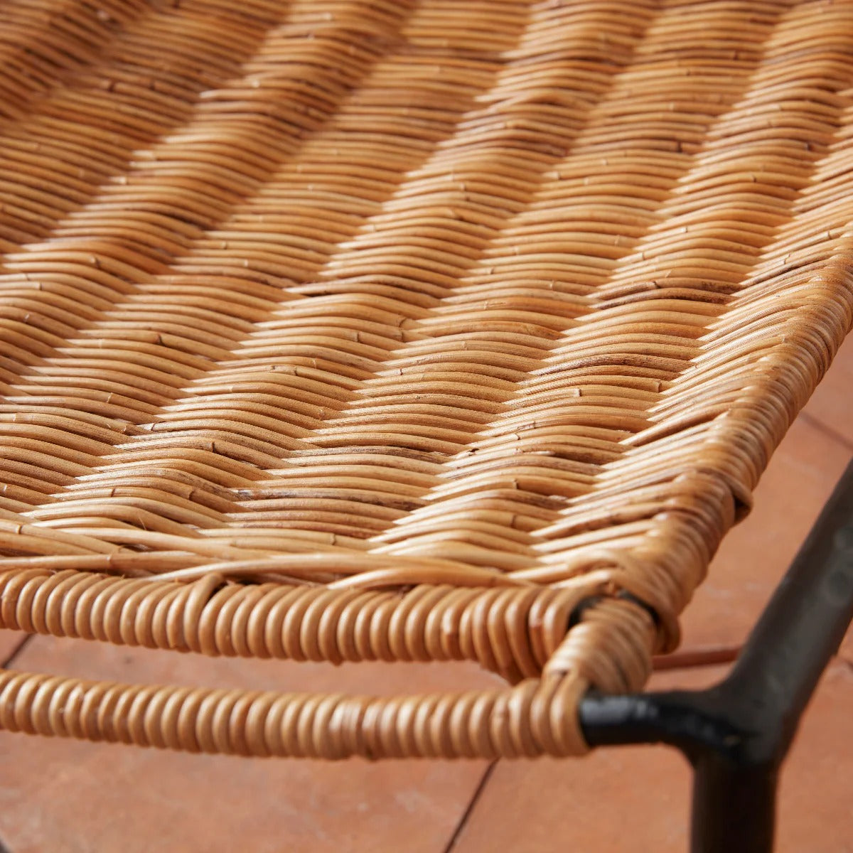 Natural Rattan and Wrought Iron Leisure Chair