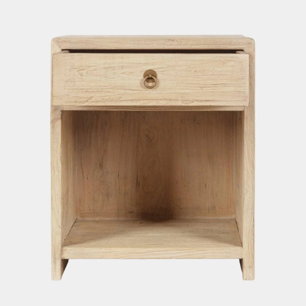 Open Shelf Bedside Cabinet With A Single Drawer