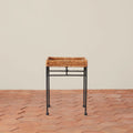 Square Rattan Wrought Iron Small Side Table
