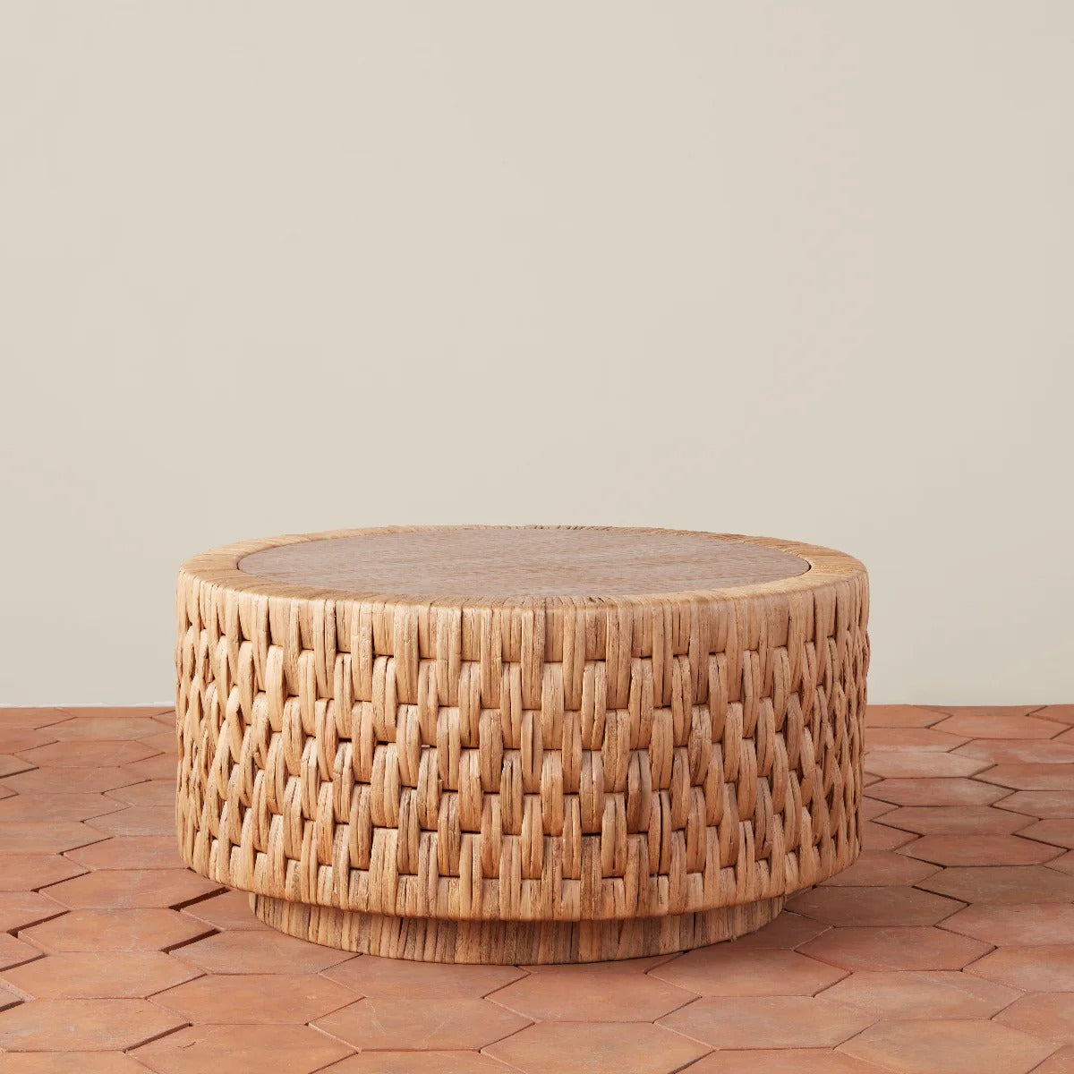 Wabi Sabi Style Woven Round Coffee Table