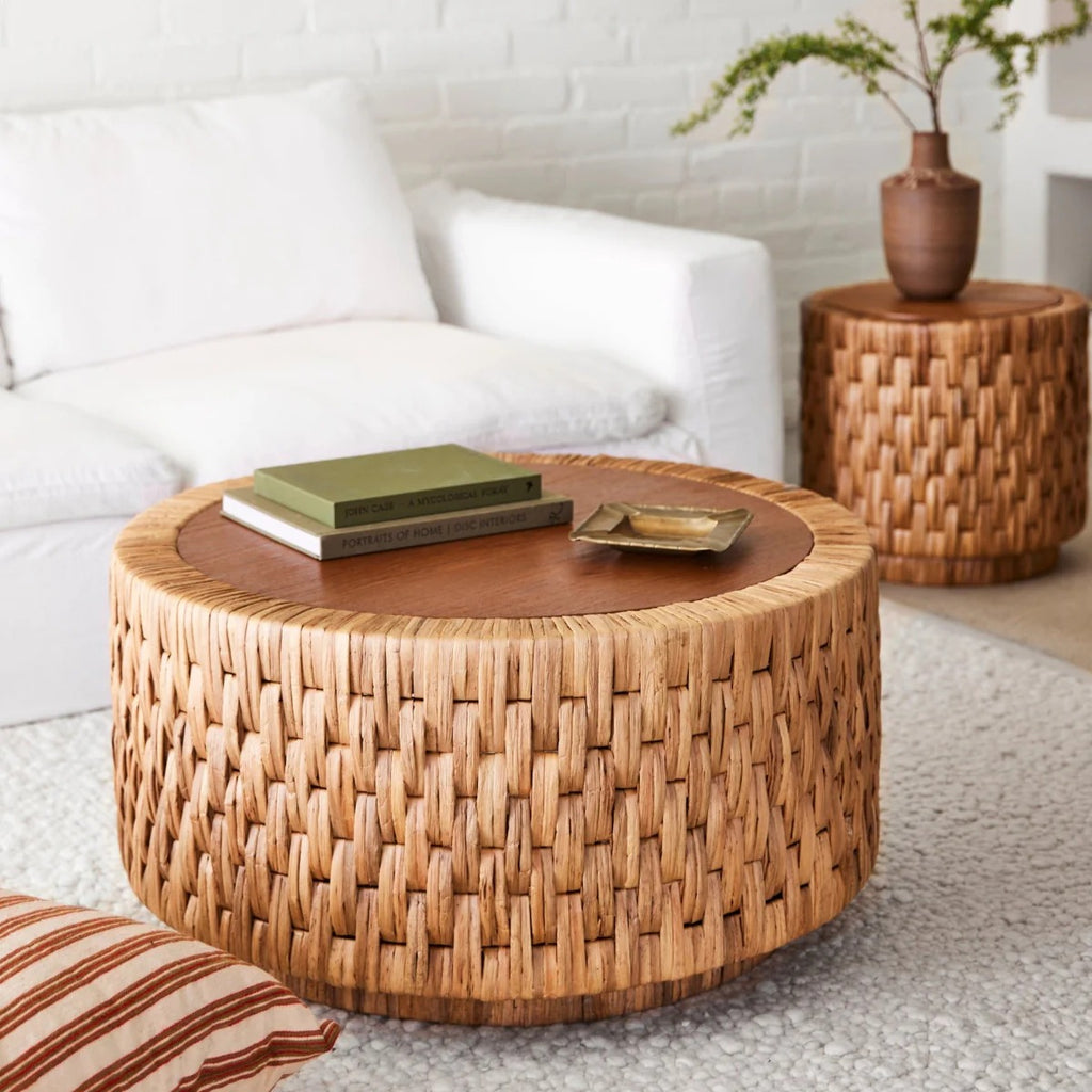 Wabi Sabi Style Woven Round Coffee Table