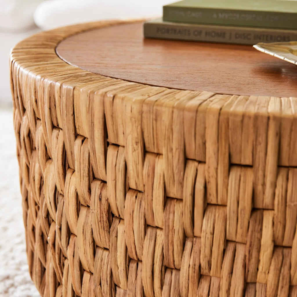 Wabi Sabi Style Woven Round Coffee Table