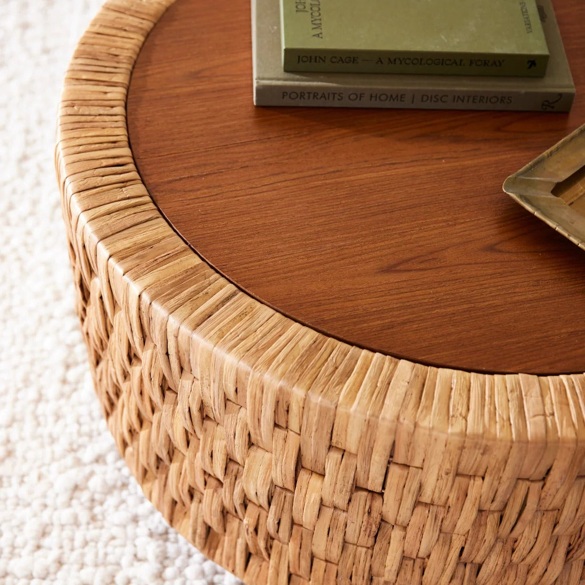 Wabi Sabi Style Woven Round Coffee Table
