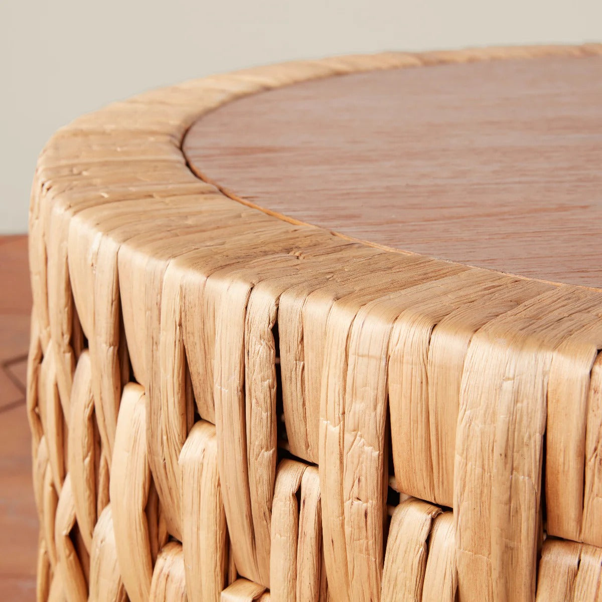 Wabi Sabi Style Woven Round Coffee Table
