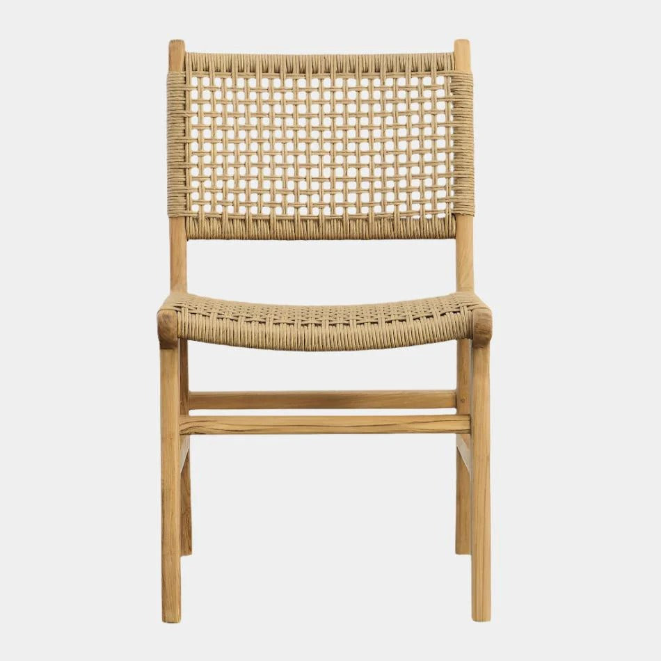 Woven Dining Chair with Solid Wood Frame