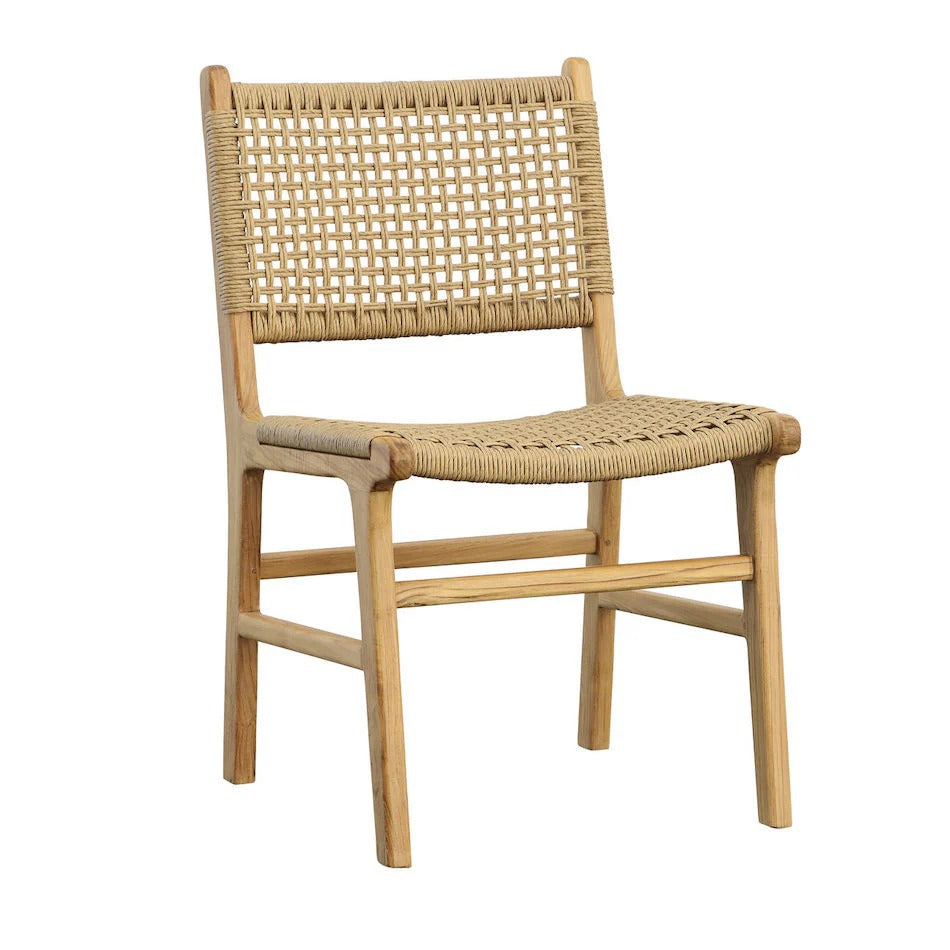 Woven Dining Chair with Solid Wood Frame