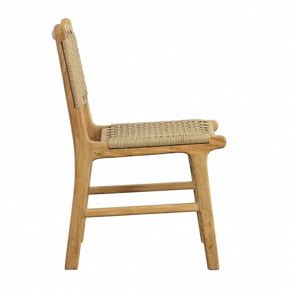 Woven Dining Chair with Solid Wood Frame