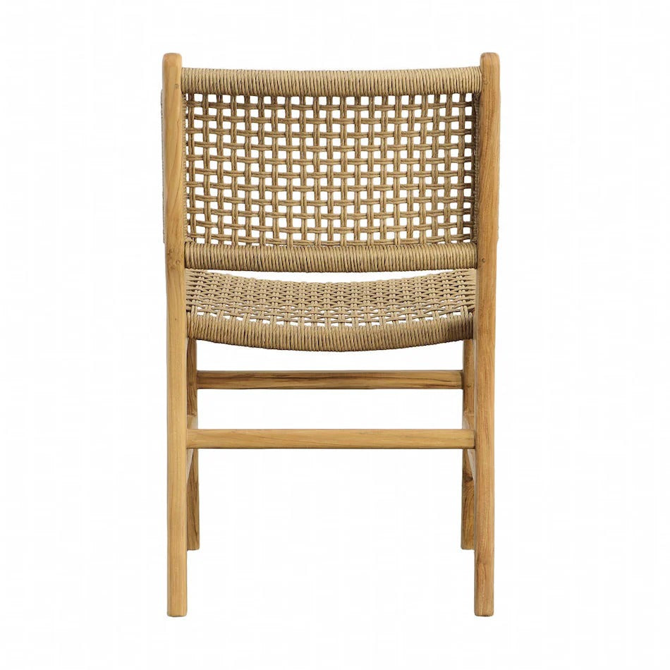 Woven Dining Chair with Solid Wood Frame